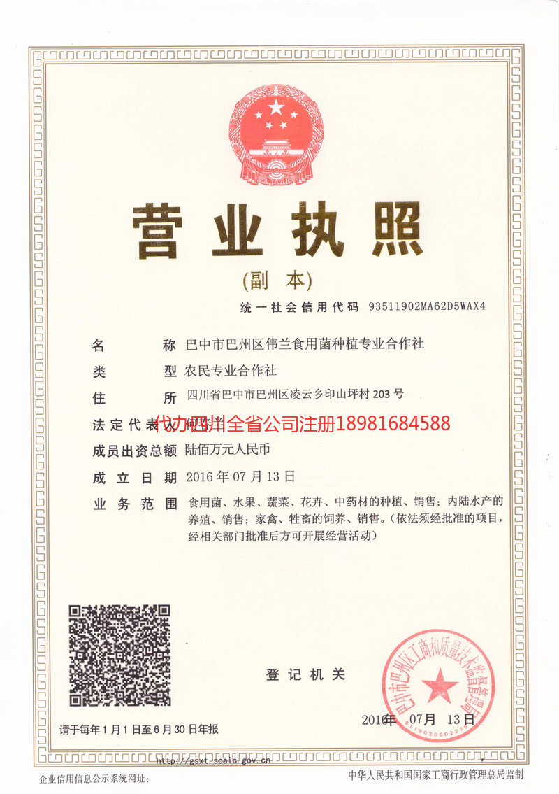 三沙三沙伟兰食用菌种植专业合作社